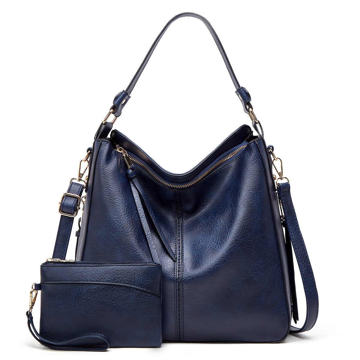 Luxury Leather Hobo Anti-Theft Handbag + FREE Pouch Wallet — image 11