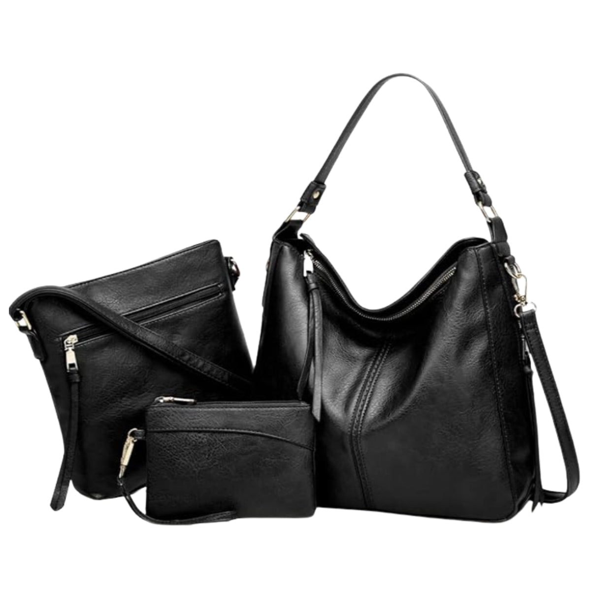 Galaxy Black — Hobo Bag + Crossbody + Wallet