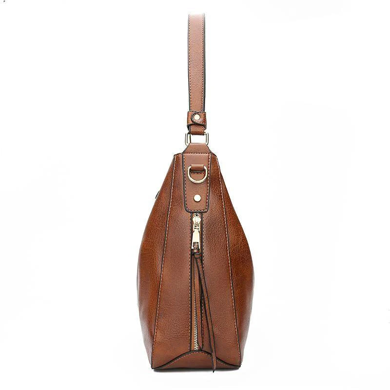 Luxury Leather Hobo Anti-Theft Handbag + FREE Pouch Wallet — image 7