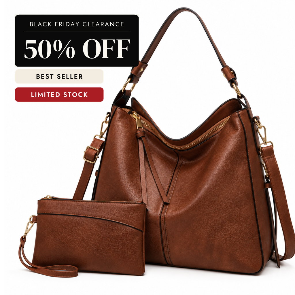 Luxury Leather Hobo Anti-Theft Handbag + FREE Pouch Wallet