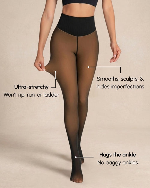 Sheer Illusion Fleece-Lined Tights — image 2